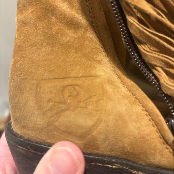 Mr. Wolf Women's Distressed Suede Fringe Ankle Boots Brown Size 37/6.5 Western - Picture 8 of 12